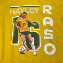 Load image into Gallery viewer, Girls Football Australia Official, Matildas Hayley Raso cotton tee / top, EUC, size 10,  