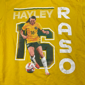 Girls Football Australia Official, Matildas Hayley Raso cotton tee / top, EUC, size 10,  
