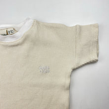 Load image into Gallery viewer, Unisex Goldie + Ace, waffle cotton tee / top, light mark front, FUC, size 2,  