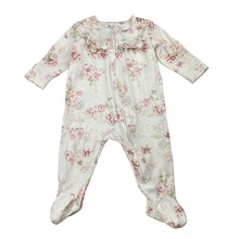 Load image into Gallery viewer, Girls Bebe by Minihaha, floral cotton zip coverall / romper, EUC, size 00,  