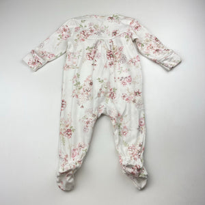 Girls Bebe by Minihaha, floral cotton zip coverall / romper, EUC, size 00,  