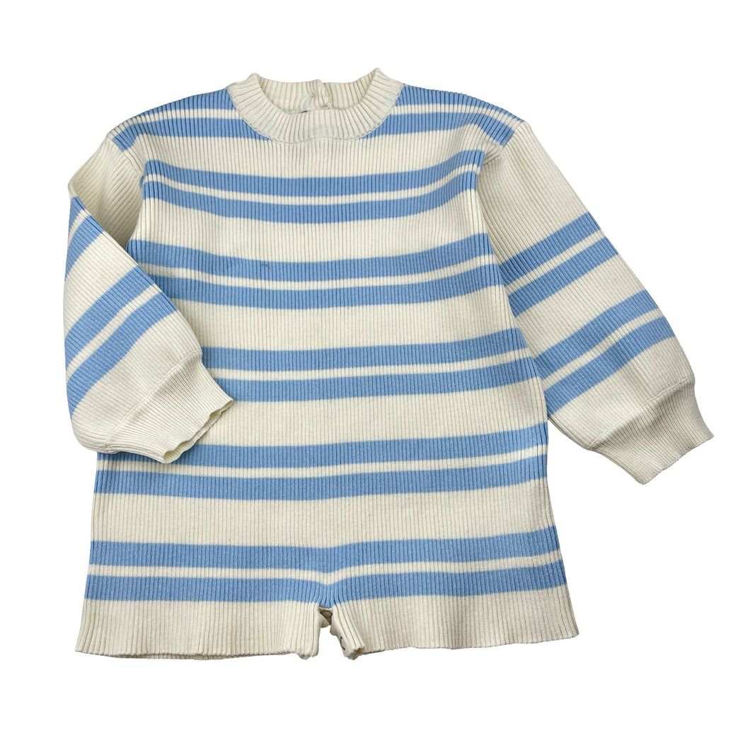 Unisex TWS, ribbed knit cotton romper, EUC, size 2,  
