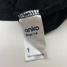 Load image into Gallery viewer, Boys Anko, black cotton long sleeve tee / top, GUC, size 1,  