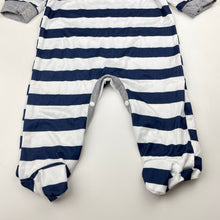 Load image into Gallery viewer, Boys lightweight, navy stripe coverall / romper, EUC, size 0,  