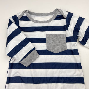 Boys lightweight, navy stripe coverall / romper, EUC, size 0,  