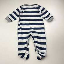 Load image into Gallery viewer, Boys lightweight, navy stripe coverall / romper, EUC, size 0,  