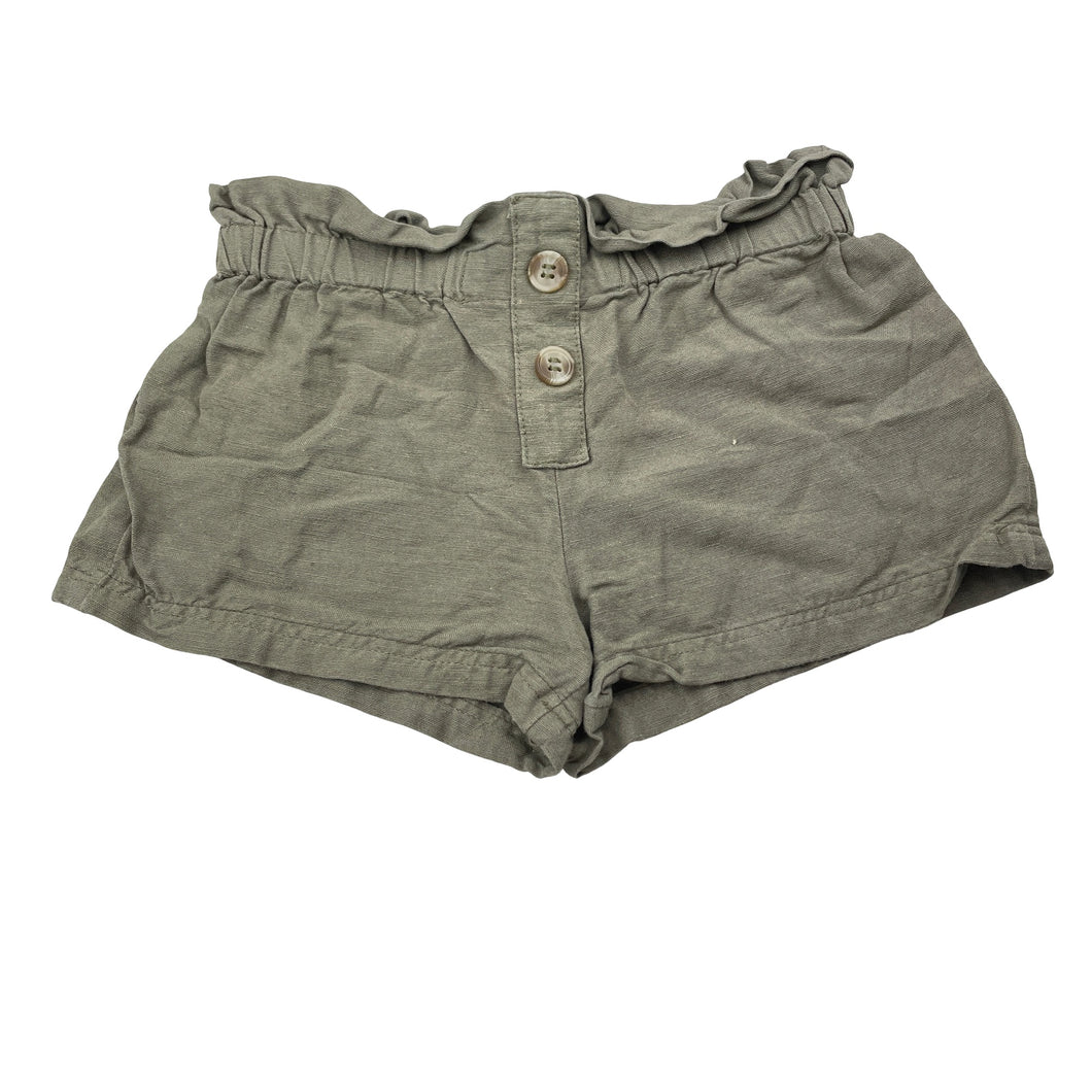 Girls Anko, khaki viscose / cotton / linen shorts, elasticated, GUC, size 3,  