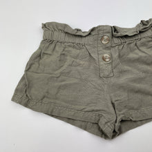 Load image into Gallery viewer, Girls Anko, khaki viscose / cotton / linen shorts, elasticated, GUC, size 3,  