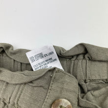 Load image into Gallery viewer, Girls Anko, khaki viscose / cotton / linen shorts, elasticated, GUC, size 3,  