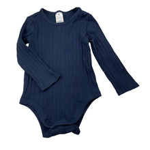 Load image into Gallery viewer, Unisex Target, navy ribbed organic cotton bodysuit / romper, GUC, size 1,  