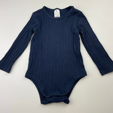 Load image into Gallery viewer, Unisex Target, navy ribbed organic cotton bodysuit / romper, GUC, size 1,  