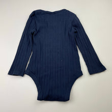 Load image into Gallery viewer, Unisex Target, navy ribbed organic cotton bodysuit / romper, GUC, size 1,  