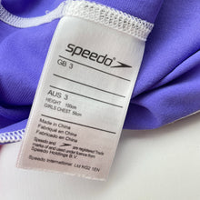 Load image into Gallery viewer, Girls Speedo, short sleeve rashie / swim top, GUC, size 3,  