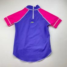 Load image into Gallery viewer, Girls Speedo, short sleeve rashie / swim top, GUC, size 3,  