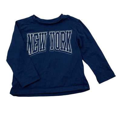 Boys Anko, navy cotton long sleeve tee / top, EUC, size 2,  