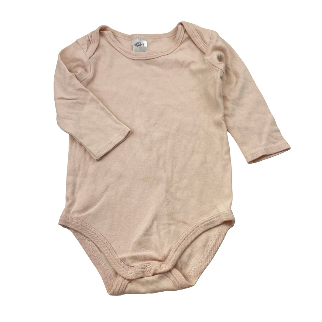 Girls Baby Berry, pink cotton bodysuit / romper, GUC, size 1,  