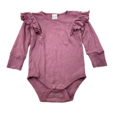 Load image into Gallery viewer, Girls Baby Berry, pointelle cotton ruffle bodysuit / romper, GUC, size 1,  