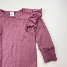 Load image into Gallery viewer, Girls Baby Berry, pointelle cotton ruffle bodysuit / romper, GUC, size 1,  