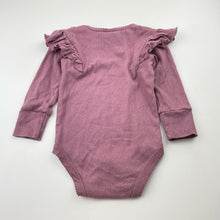 Load image into Gallery viewer, Girls Baby Berry, pointelle cotton ruffle bodysuit / romper, GUC, size 1,  