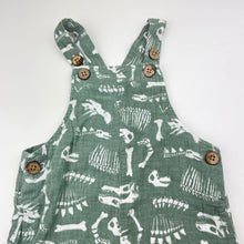 Load image into Gallery viewer, Boys Dymples, cotton overalls / shortalls, dinosaurs, GUC, size 0,  