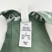 Load image into Gallery viewer, Boys Dymples, cotton overalls / shortalls, dinosaurs, GUC, size 0,  