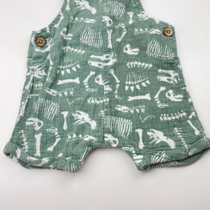 Boys Dymples, cotton overalls / shortalls, dinosaurs, GUC, size 0,  
