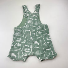 Load image into Gallery viewer, Boys Dymples, cotton overalls / shortalls, dinosaurs, GUC, size 0,  