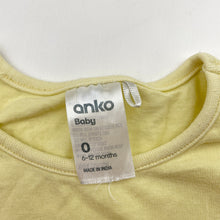 Load image into Gallery viewer, Girls Anko, yellow cotton tee / top, GUC, size 0,  