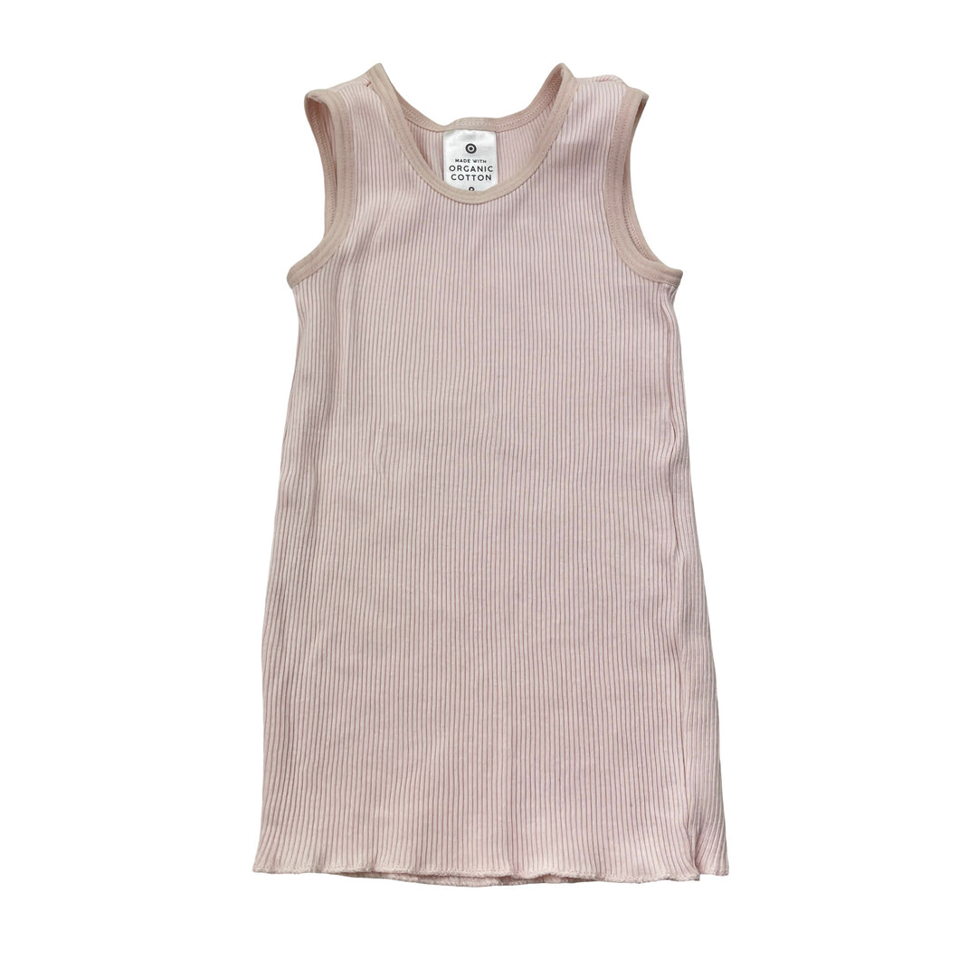 Girls Target, pink ribbed organic cotton singlet top, GUC, size 0,  