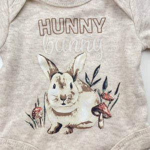 Girls Baby Berry, long sleeve bodysuit / romper, rabbit, EUC, size 00000,  