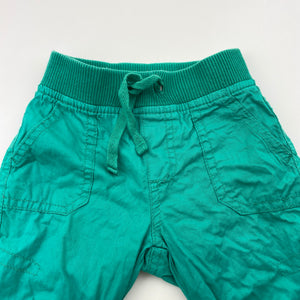 Boys Dymples, lined cotton pants, elasticated, GUC, size 000,  