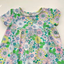Load image into Gallery viewer, Girls Cotton On, stretchy floral dress, light mark front, FUC, size 0, L: 38cm