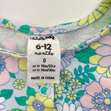 Load image into Gallery viewer, Girls Cotton On, stretchy floral dress, light mark front, FUC, size 0, L: 38cm