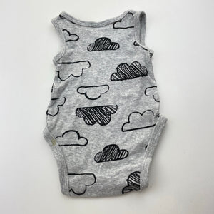 Unisex Dymples, grey cotton singletsuit romper, GUC, size 000,  