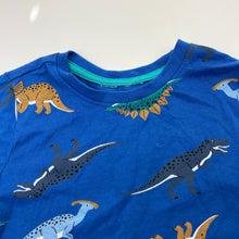 Load image into Gallery viewer, Boys blue, cotton tee / top, dinosaurs, EUC, size 3,  