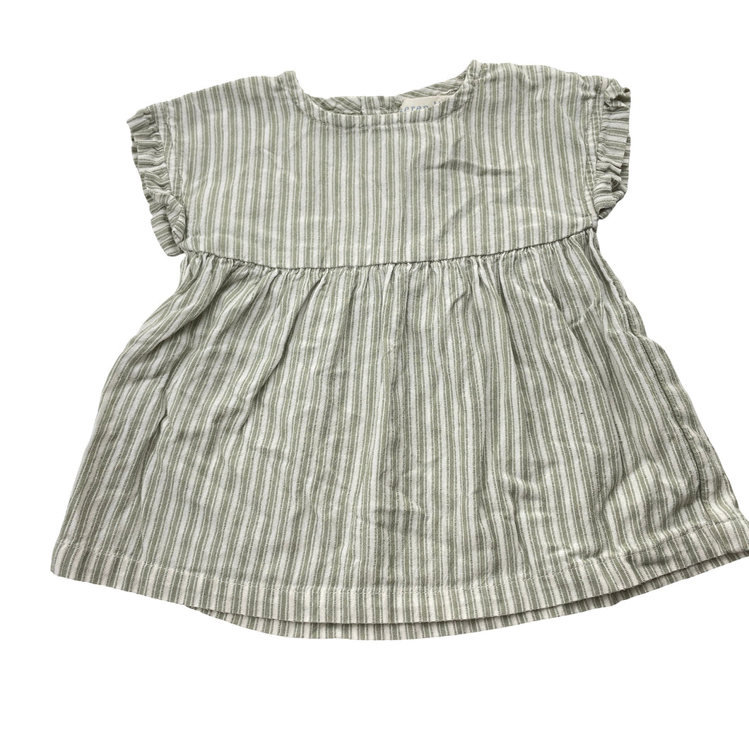 Girls Serendipity, striped organic cotton top, L: 30cm, GUC, size 0000,  