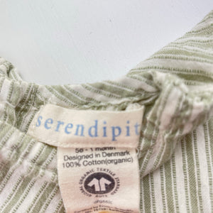 Girls Serendipity, striped organic cotton top, L: 30cm, GUC, size 0000,  