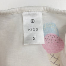 Load image into Gallery viewer, Girls Target, cotton t-shirt dress, ice creams, GUC, size 3, L: 50cm