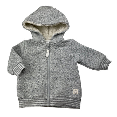 Boys Dymples, grey quilted zip hoodie sweater, GUC, size 00,  