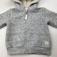 Load image into Gallery viewer, Boys Dymples, grey quilted zip hoodie sweater, GUC, size 00,  
