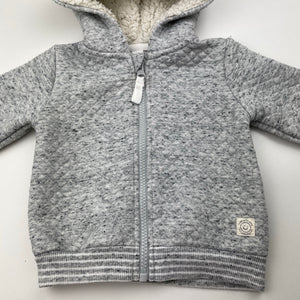 Boys Dymples, grey quilted zip hoodie sweater, GUC, size 00,  