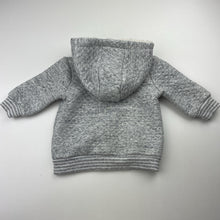 Load image into Gallery viewer, Boys Dymples, grey quilted zip hoodie sweater, GUC, size 00,  
