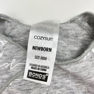 Unisex Bonds, stretchy cozysuit coverall / romper, GUC, size 0000,  