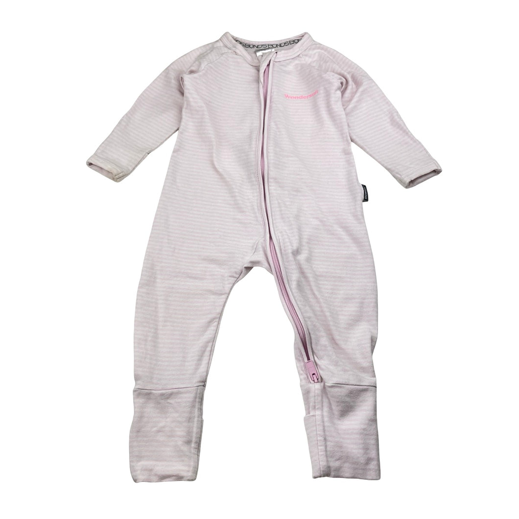 Girls Bonds, zip wondersuit / zippy / romper, marks on cuffs, FUC, size 00,  