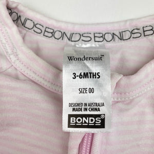 Girls Bonds, zip wondersuit / zippy / romper, marks on cuffs, FUC, size 00,  