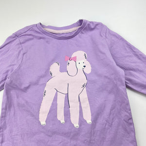 Girls purple, cotton long sleeve pyjama top, dog, GUC, size 1-2,  