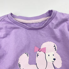 Load image into Gallery viewer, Girls purple, cotton long sleeve pyjama top, dog, GUC, size 1-2,  
