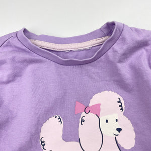 Girls purple, cotton long sleeve pyjama top, dog, GUC, size 1-2,  
