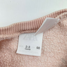 Load image into Gallery viewer, Girls Zara, fleece lined sweater / jumper, marks left cuff, FUC, size 2,  