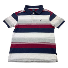 Load image into Gallery viewer, Boys Nautica, striped cotton polo shirt top, FUC, size 7,  